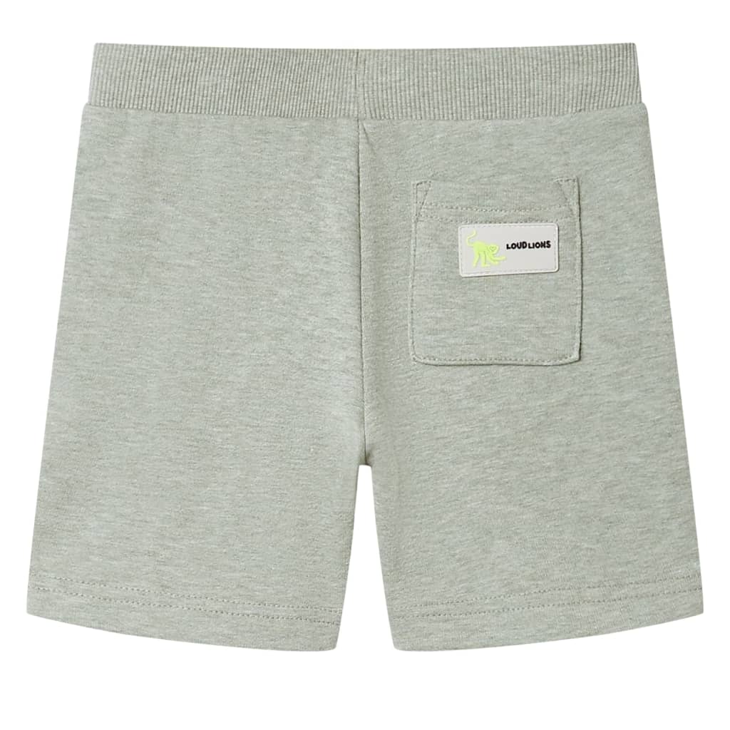 Children's shorts with drawstring, light khaki melange, size 116.