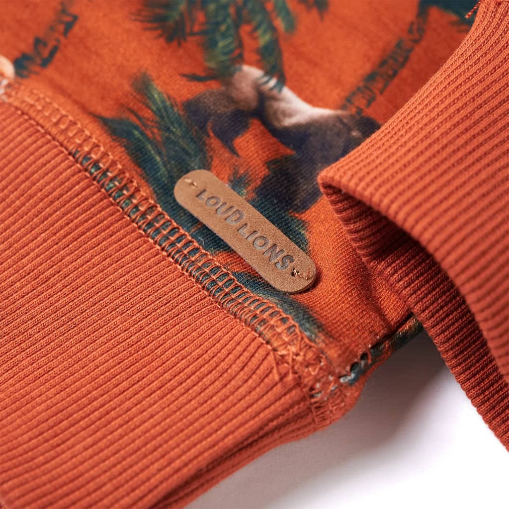 Children's sweatshirt, light rust brown, size 104; Children's sweatshirt, light rust brown, size 116