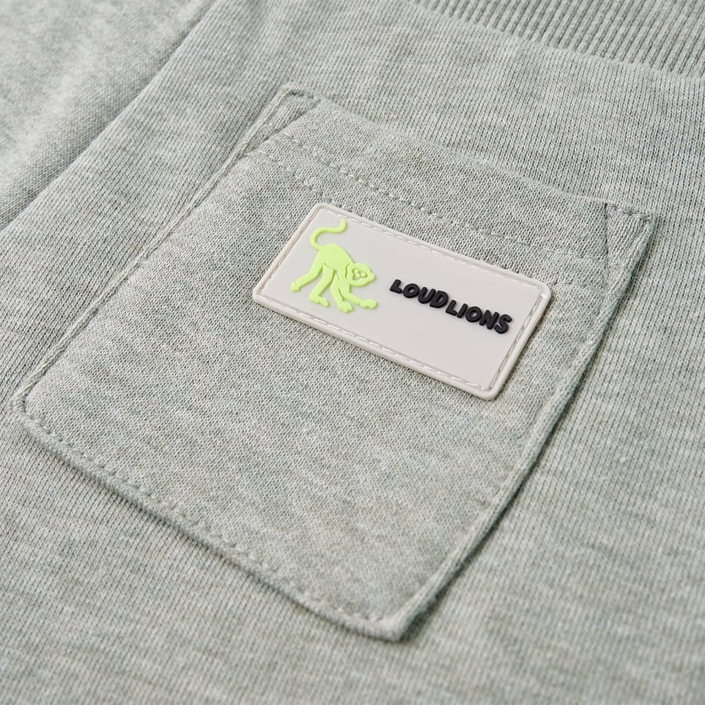 Children's shorts with drawstring, light khaki melange, size 116.