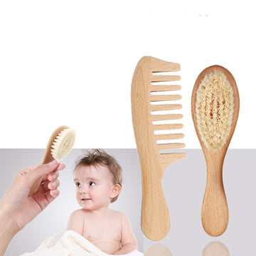 Baby Wooden Brush and Comb Set – Gentle Care for Delicate Scalp