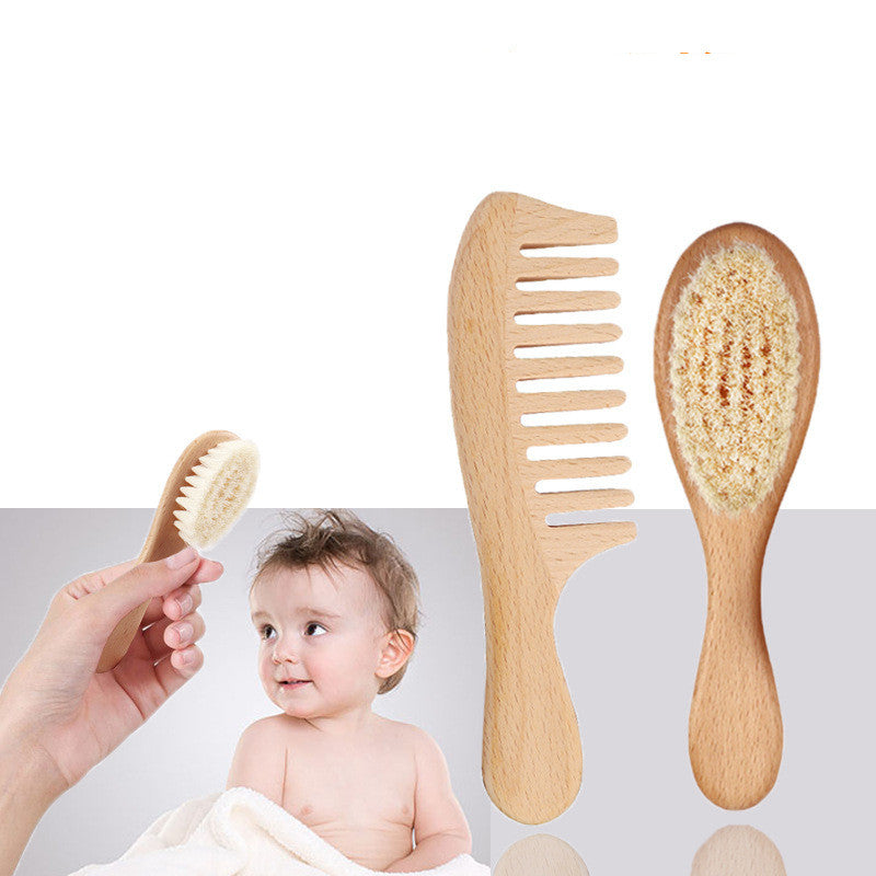 Baby Wooden Brush and Comb Set – Gentle Care for Delicate Scalp