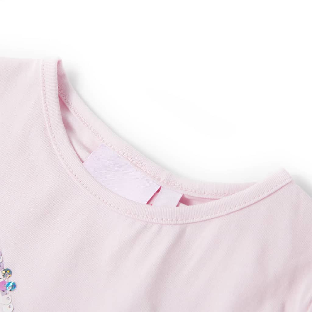 Children's T-shirt with flutter sleeves, light pink, size 116.