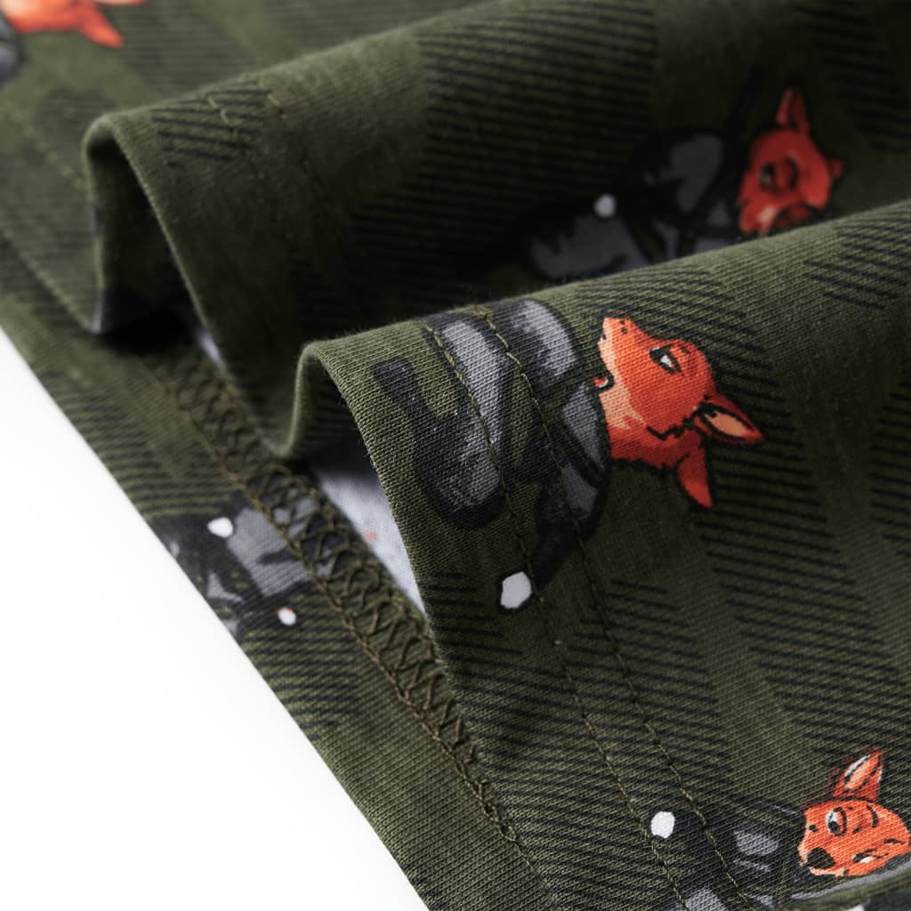 Children's long-sleeved pajamas, khaki, size 104.