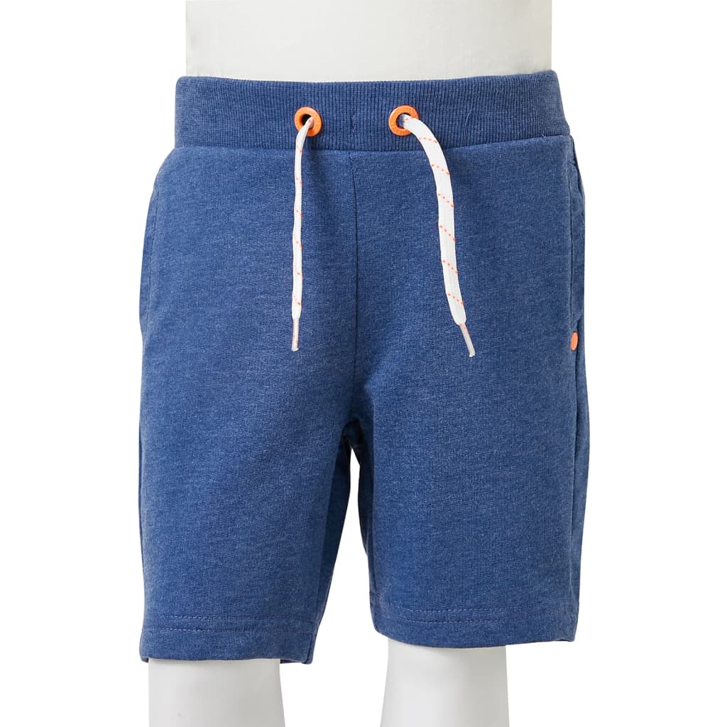 Children's shorts with drawstring, dark blue melange, size 104.