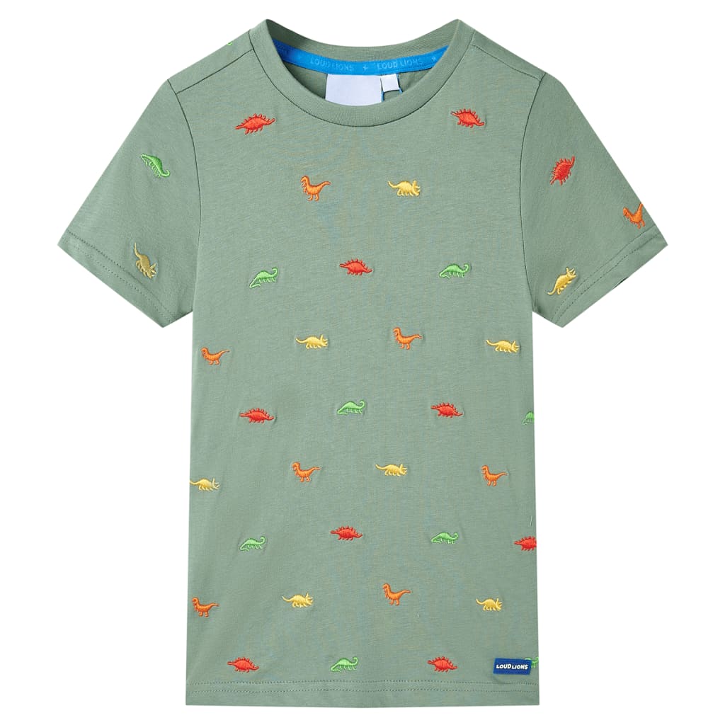 Children's Short-sleeved Shirt, Khaki, Size 116 Children's Short-sleeved Shirt, Khaki, Size 128