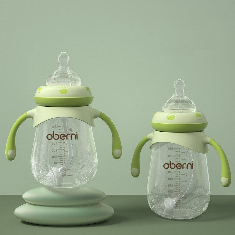 Anti-colic baby bottle with handles – Easy for little hands to hold.