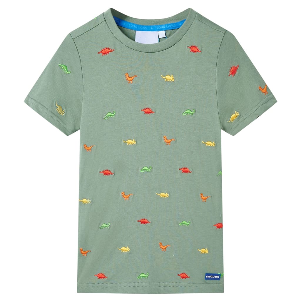 Children's Short-sleeved Shirt, Khaki, Size 116 Children's Short-sleeved Shirt, Khaki, Size 128