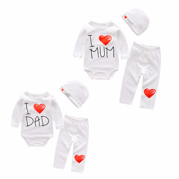Love mom and dad series three-piece suit