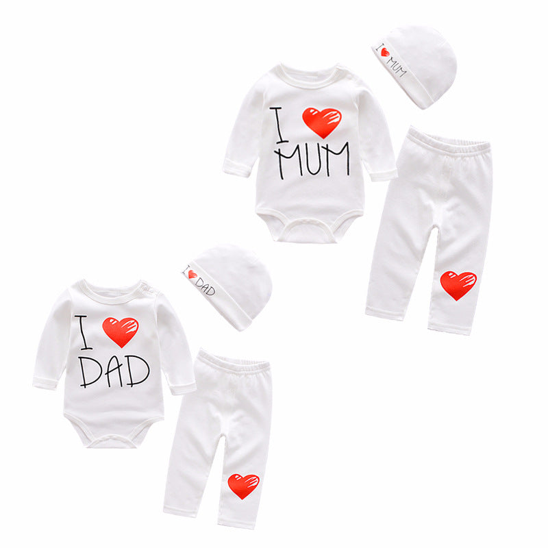 Love mom and dad series three-piece suit
