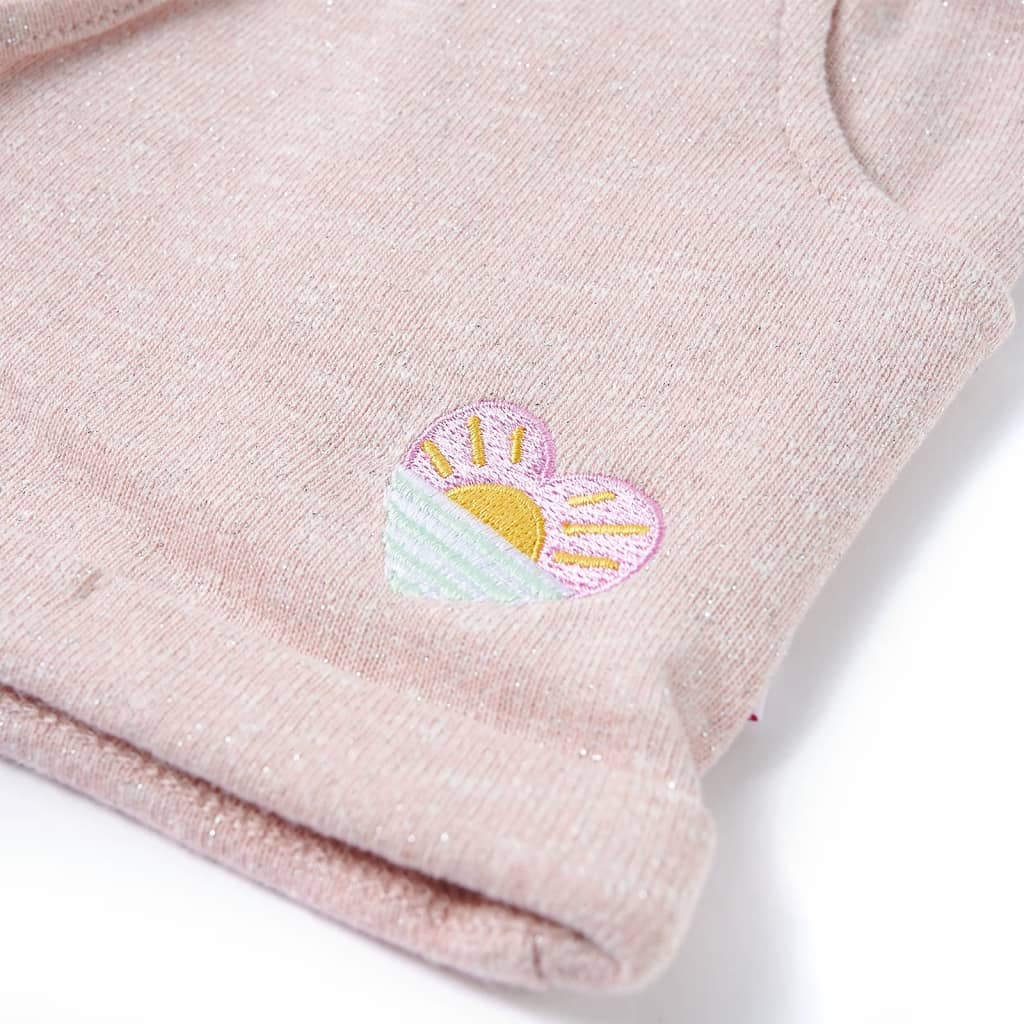 Children's shorts with drawstring, light pink, size 104