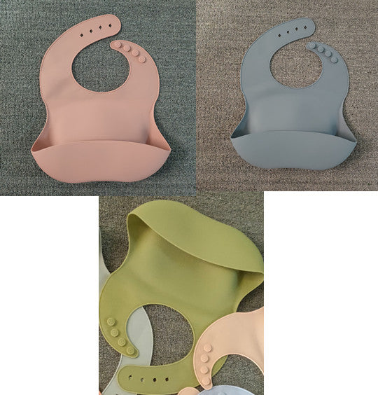 Waterproof Silicone Bib with Collection Pocket – Less Mess, More Peace of Mind at Mealtimes