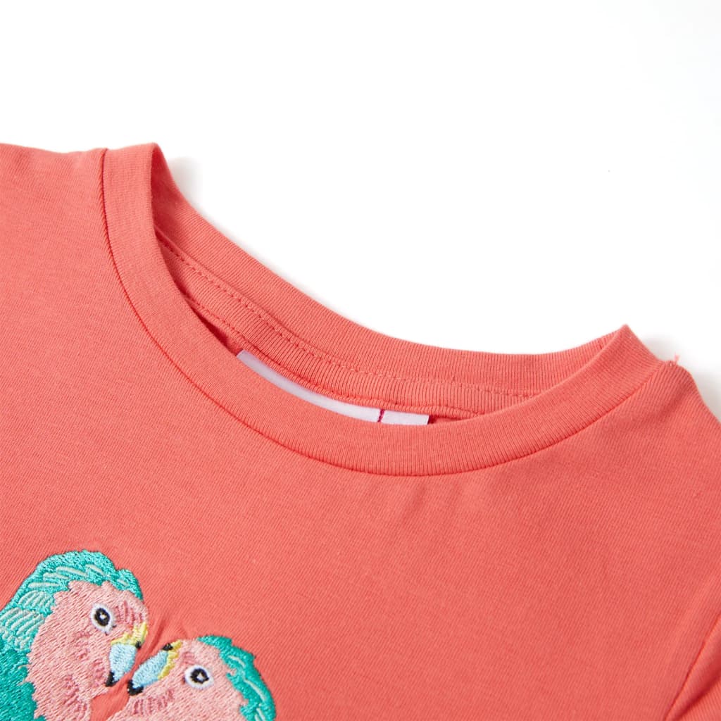 children's T-shirt coral pink 104 children's T-shirt coral pink 116 children's T-shirt coral pink