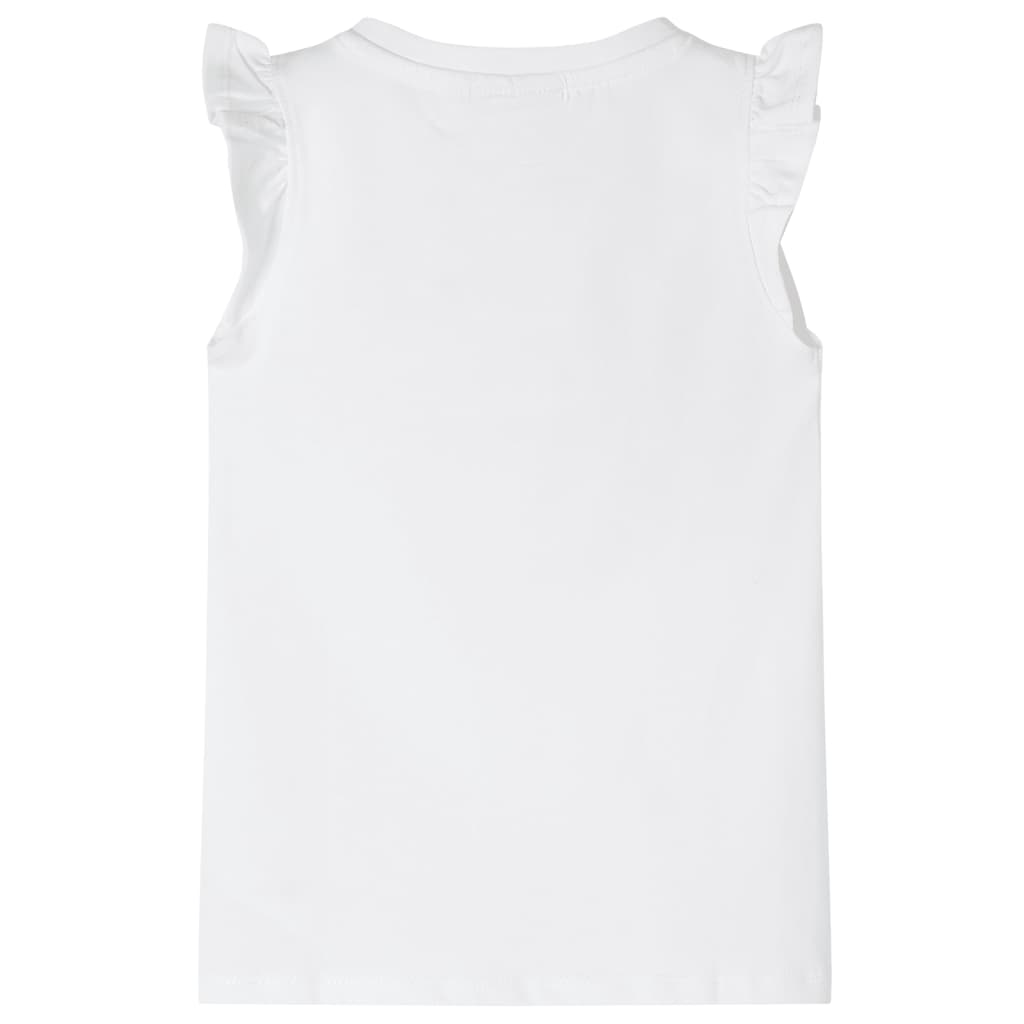 Children's T-shirt with ruffled sleeves, size 104; Children's T-shirt with ruffled sleeves, size 116