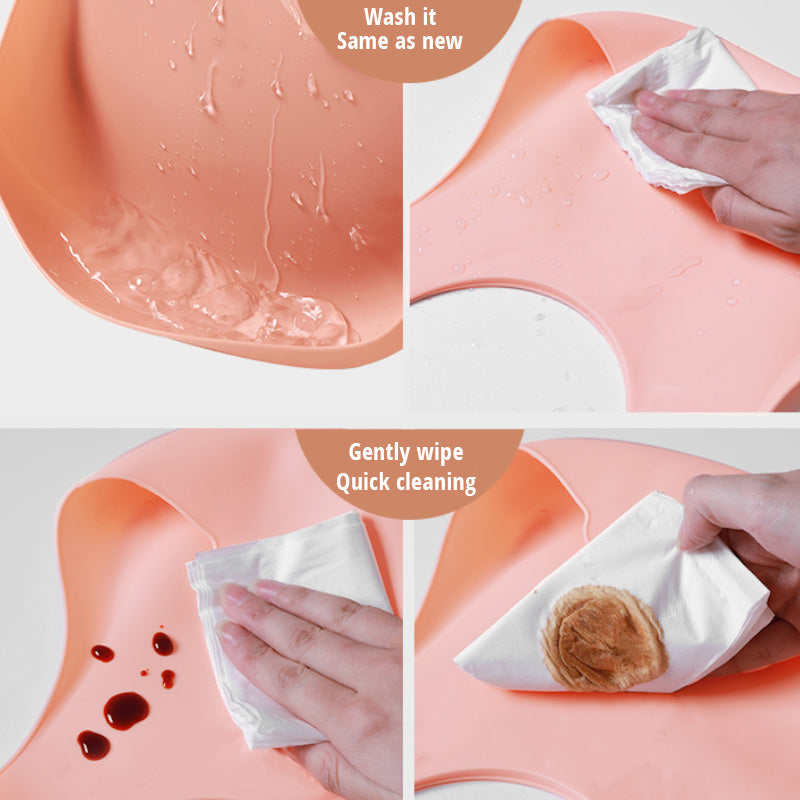 Waterproof Silicone Bib with Collection Pocket – Less Mess, More Peace of Mind at Mealtimes