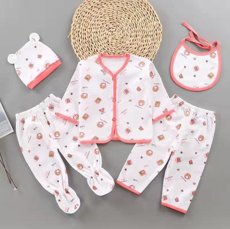 Five-piece Cotton Baby Long-sleeved Underwear