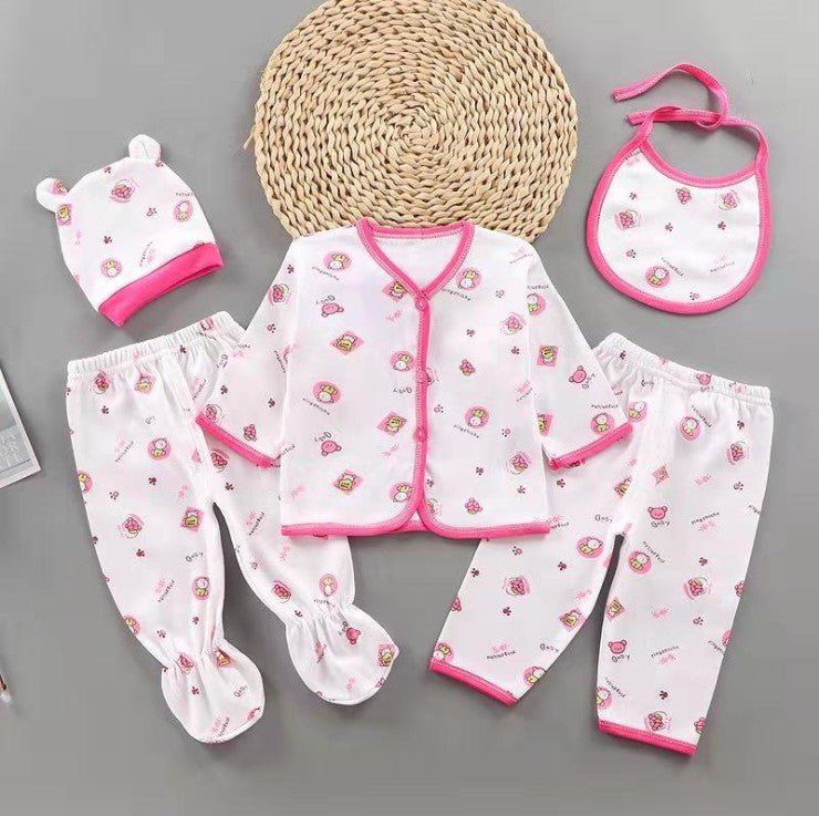 Five-piece Cotton Baby Long-sleeved Underwear