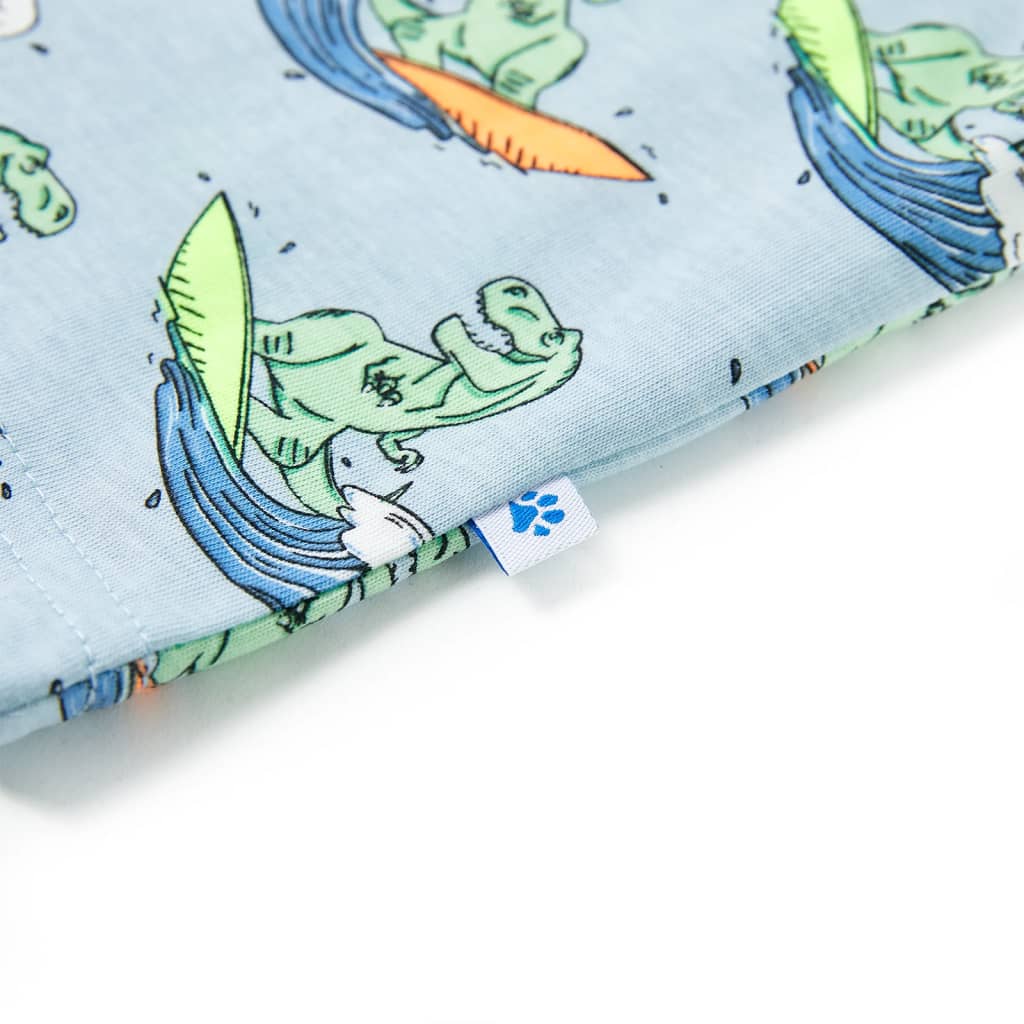 Children's short-sleeved pajamas, light blue, size 116