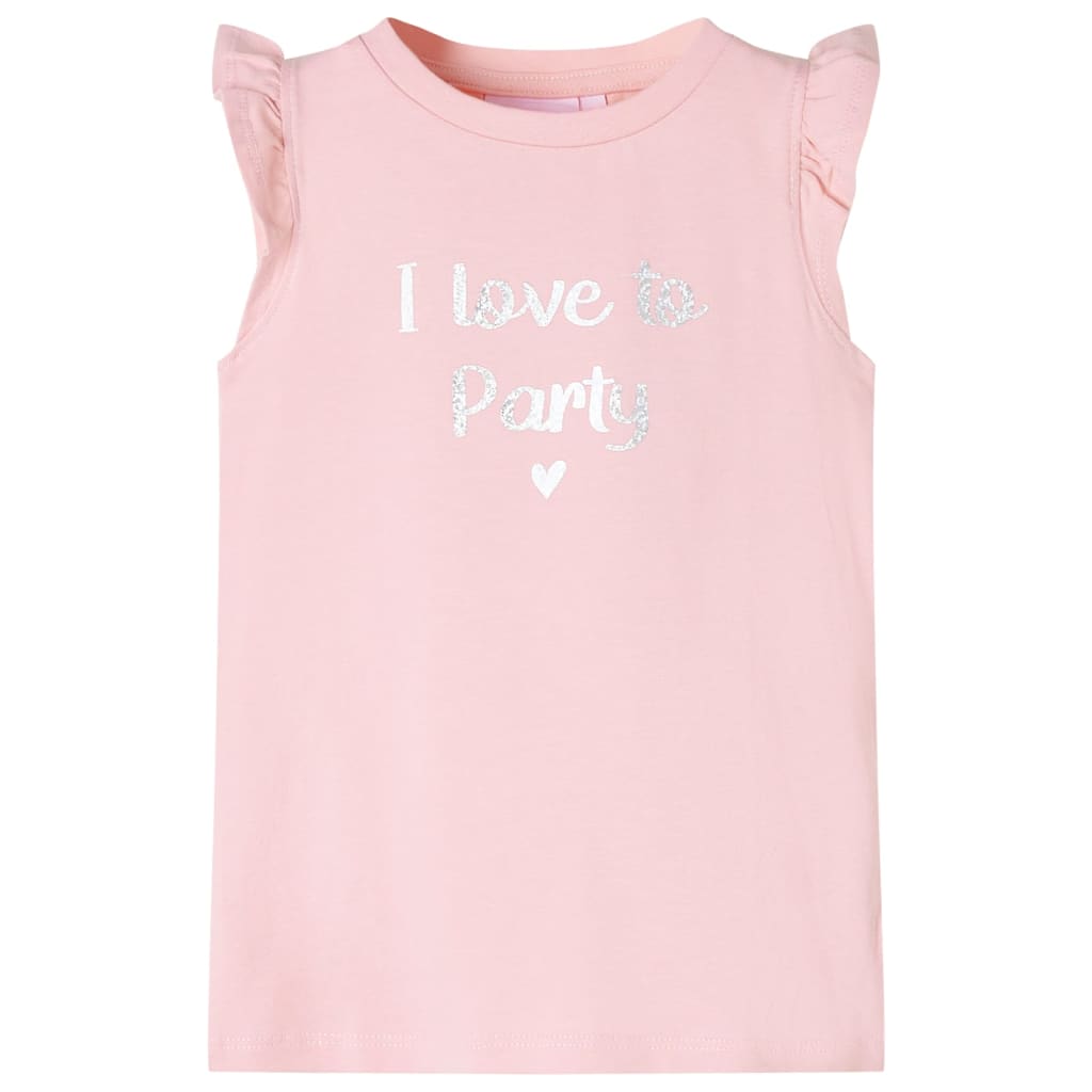 Children's T-shirt with ruffled sleeves, size 104; Children's T-shirt with ruffled sleeves, size 116