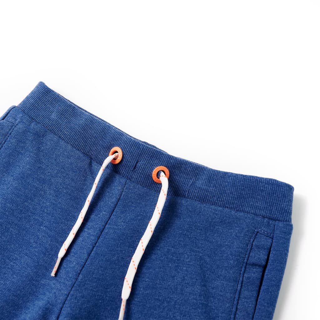 Children's shorts with drawstring, dark blue melange, size 104.