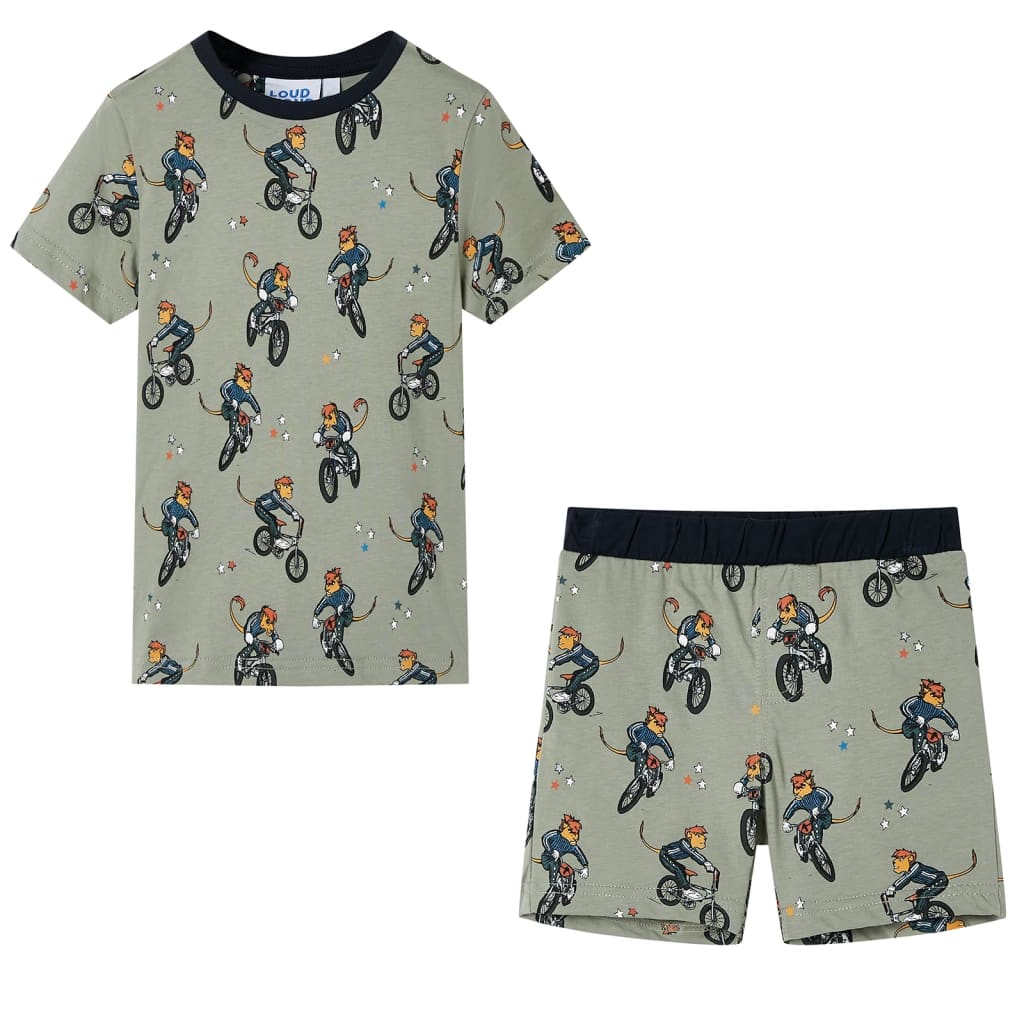 Children's short-sleeved pajamas, light khaki, size 116