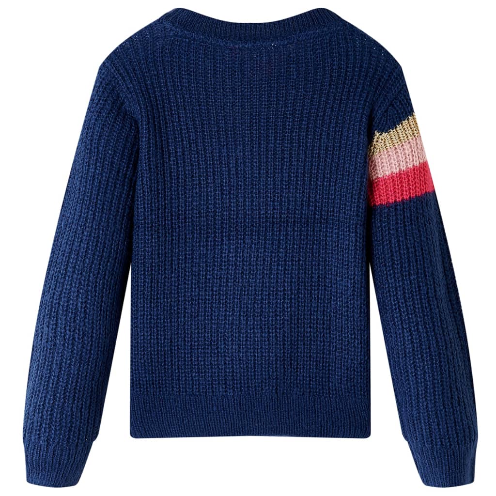 Children's knitted sweater, navy blue, size 116; Children's knitted sweater, navy blue, size 128