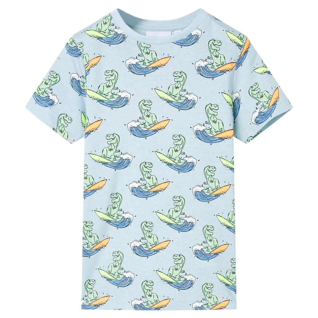 Children's short-sleeved pajamas, light blue, size 116