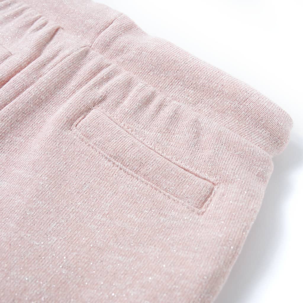 Children's shorts with drawstring, light pink, size 104