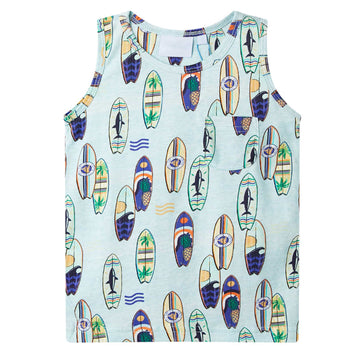 Children's tank top, light blue melange, size 116