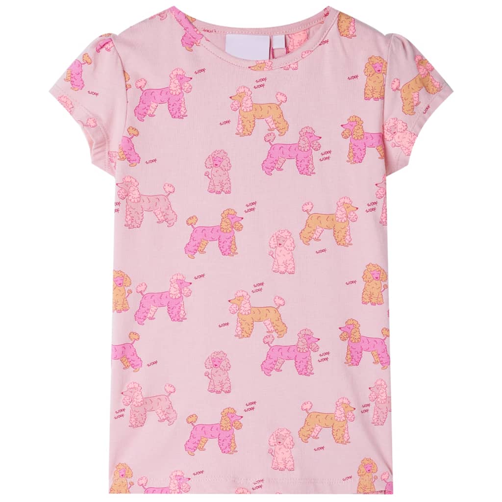 Children's pajamas with short sleeves, light pink, size 116.