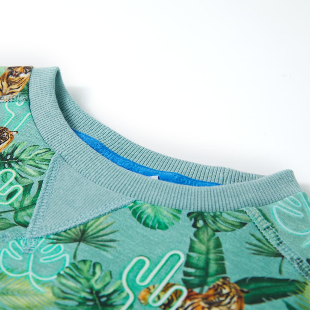 Children's sweatshirt, light green melange, size 116