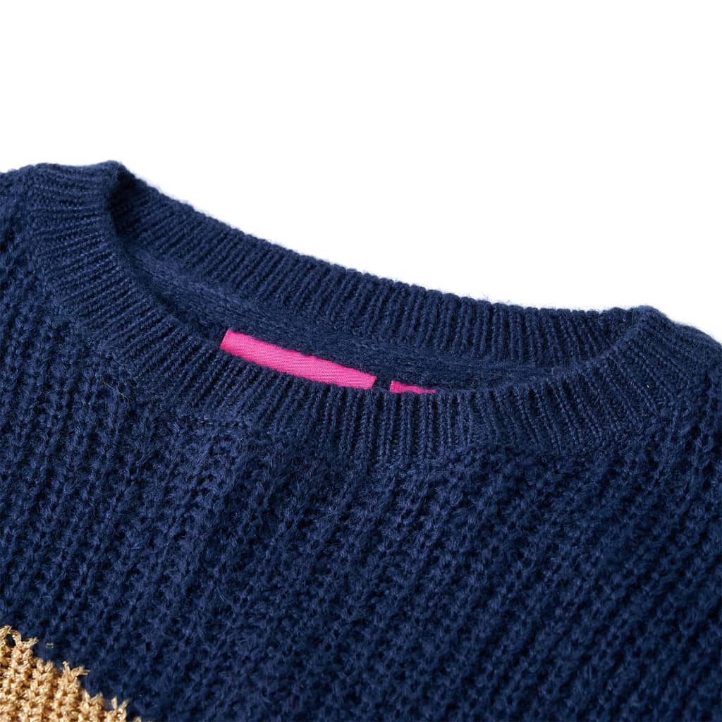 Children's knitted sweater, navy blue, size 116; Children's knitted sweater, navy blue, size 128