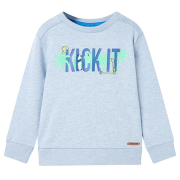 Children's sweatshirt light blue melange size 104 Children's sweatshirt light blue melange size 116