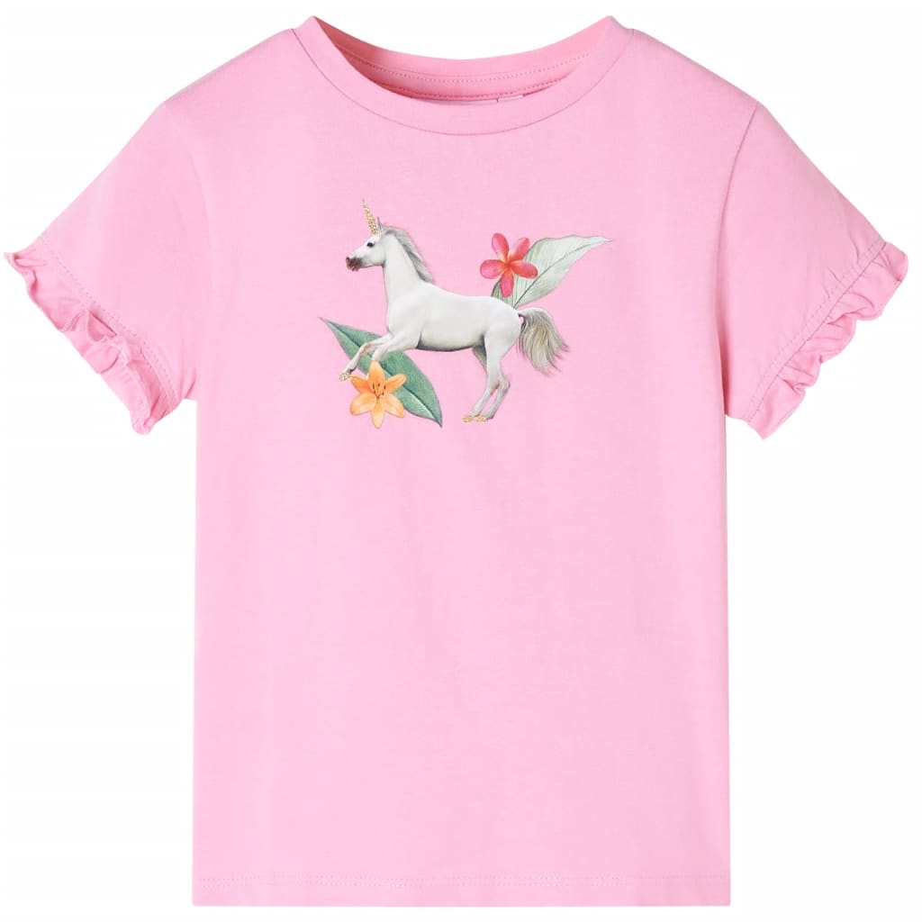 Children's short-sleeved shirt, light pink, size 104; Children's short-sleeved shirt, light pink, size 116; Children's short-sleeved shirt, light pink