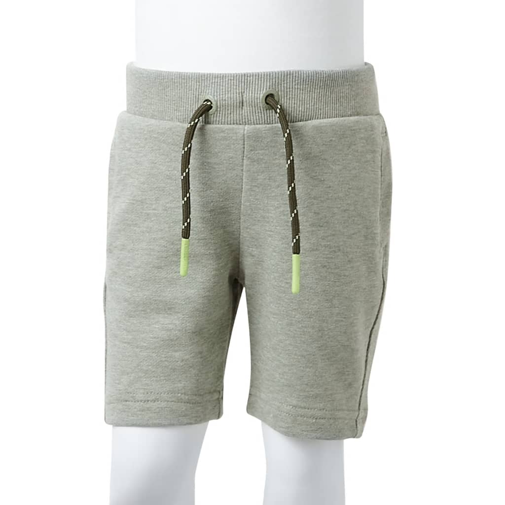 Children's shorts with drawstring, light khaki melange, size 116.