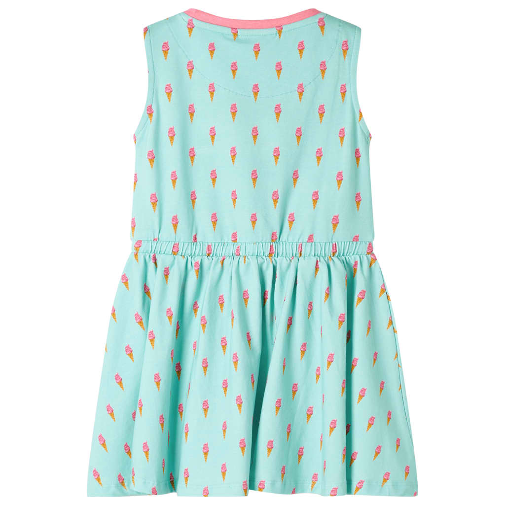 Children's dress with drawstring, light mint green, size 116