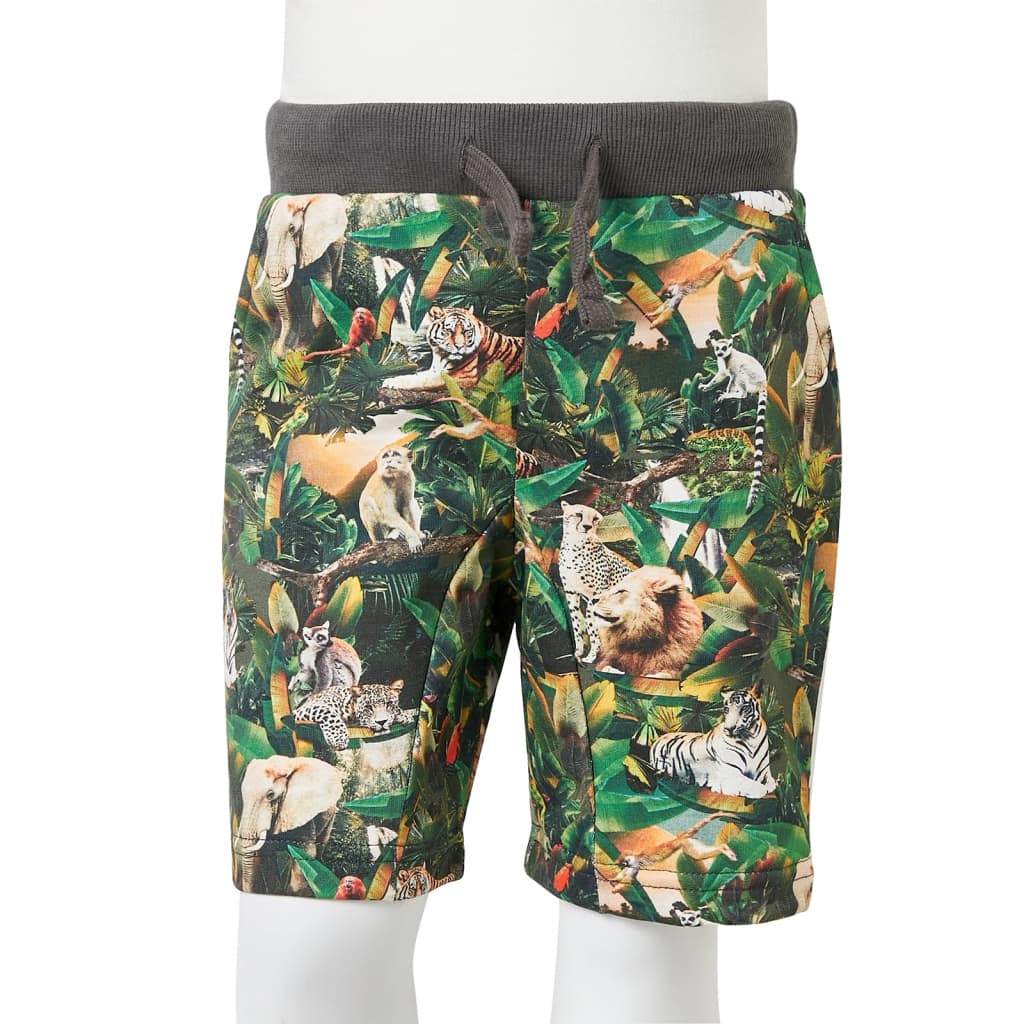 Children's shorts with drawstring, petrol blue, size 104.