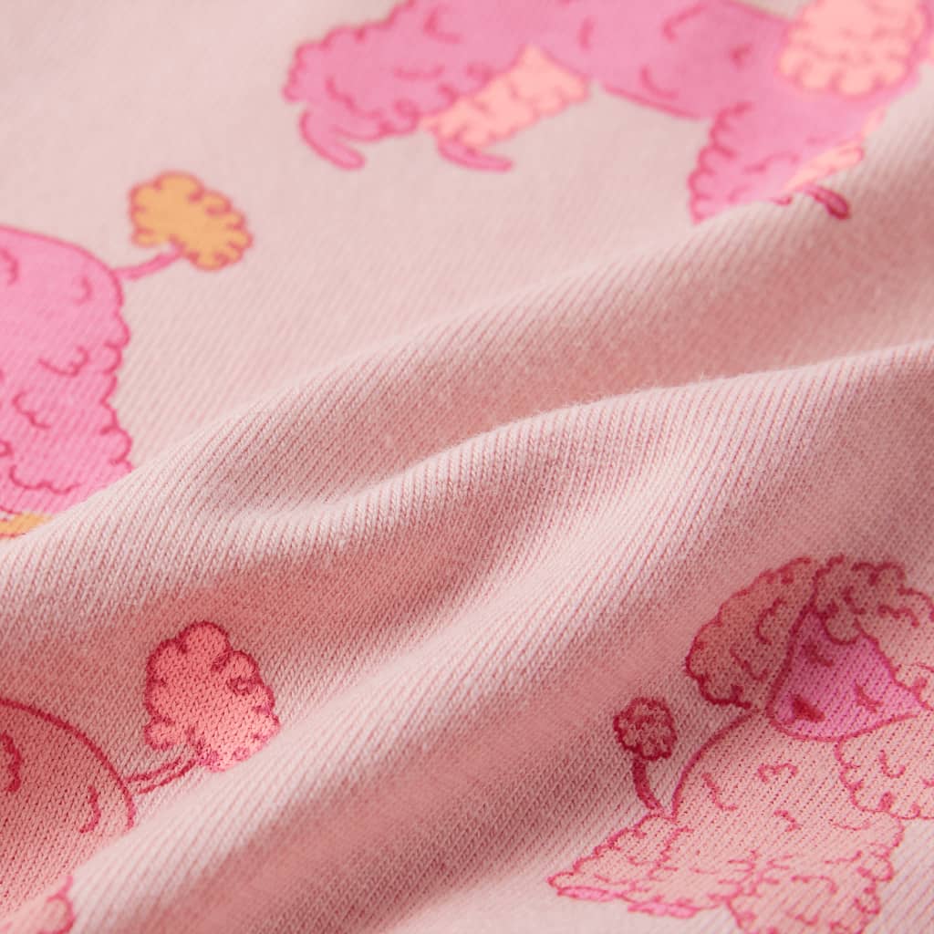 Children's pajamas with short sleeves, light pink, size 116.