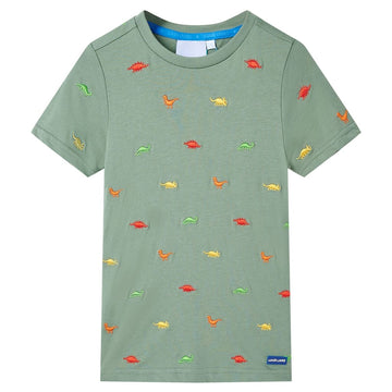 Children's Short-sleeved Shirt, Khaki, Size 116 Children's Short-sleeved Shirt, Khaki, Size 128