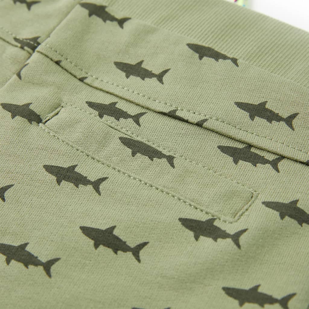 Children's shorts with drawstring, light khaki, size 116.