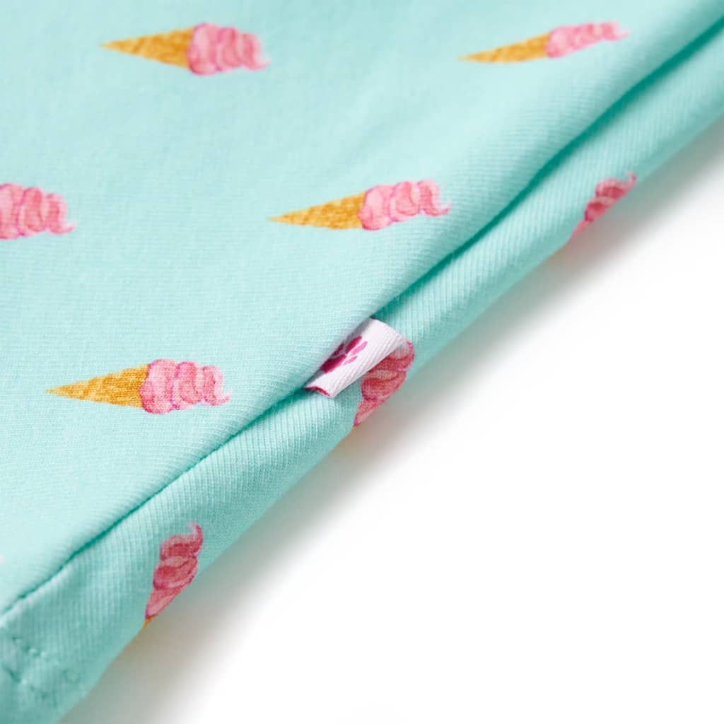 Children's dress with drawstring, light mint green, size 116