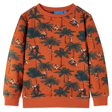 Children's sweatshirt, light rust brown, size 104; Children's sweatshirt, light rust brown, size 116