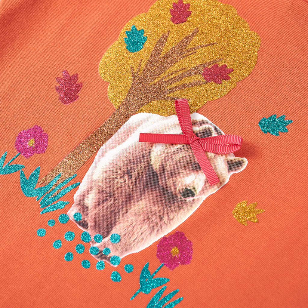 Children's long-sleeved shirt, dark orange, size 104; Children's long-sleeved shirt, dark orange, size 116; Children's long-sleeved shirt, dark orange