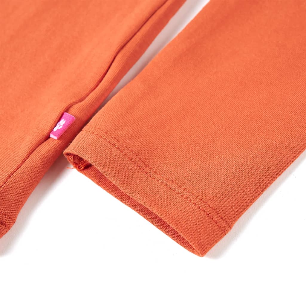 Children's long-sleeved shirt, dark orange, size 104; Children's long-sleeved shirt, dark orange, size 116; Children's long-sleeved shirt, dark orange