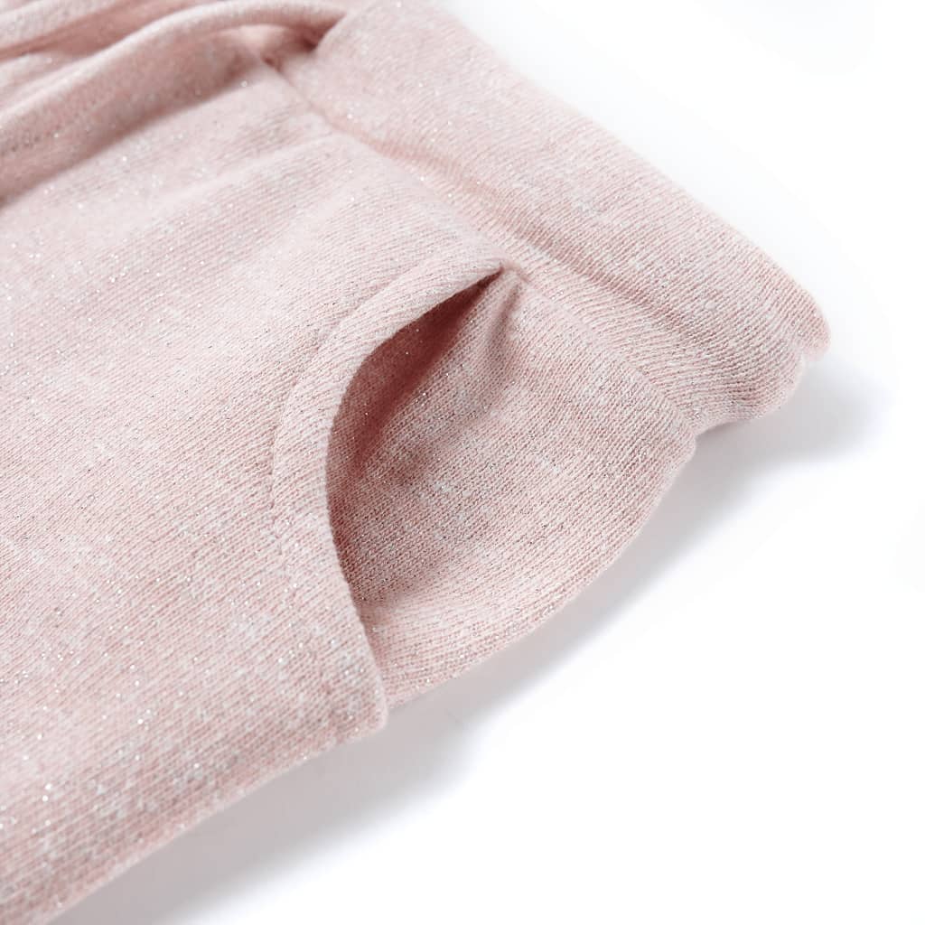 Children's shorts with drawstring, light pink, size 104