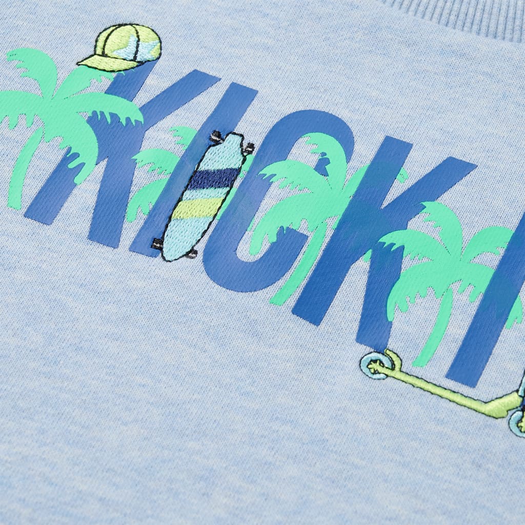Children's sweatshirt light blue melange size 104 Children's sweatshirt light blue melange size 116