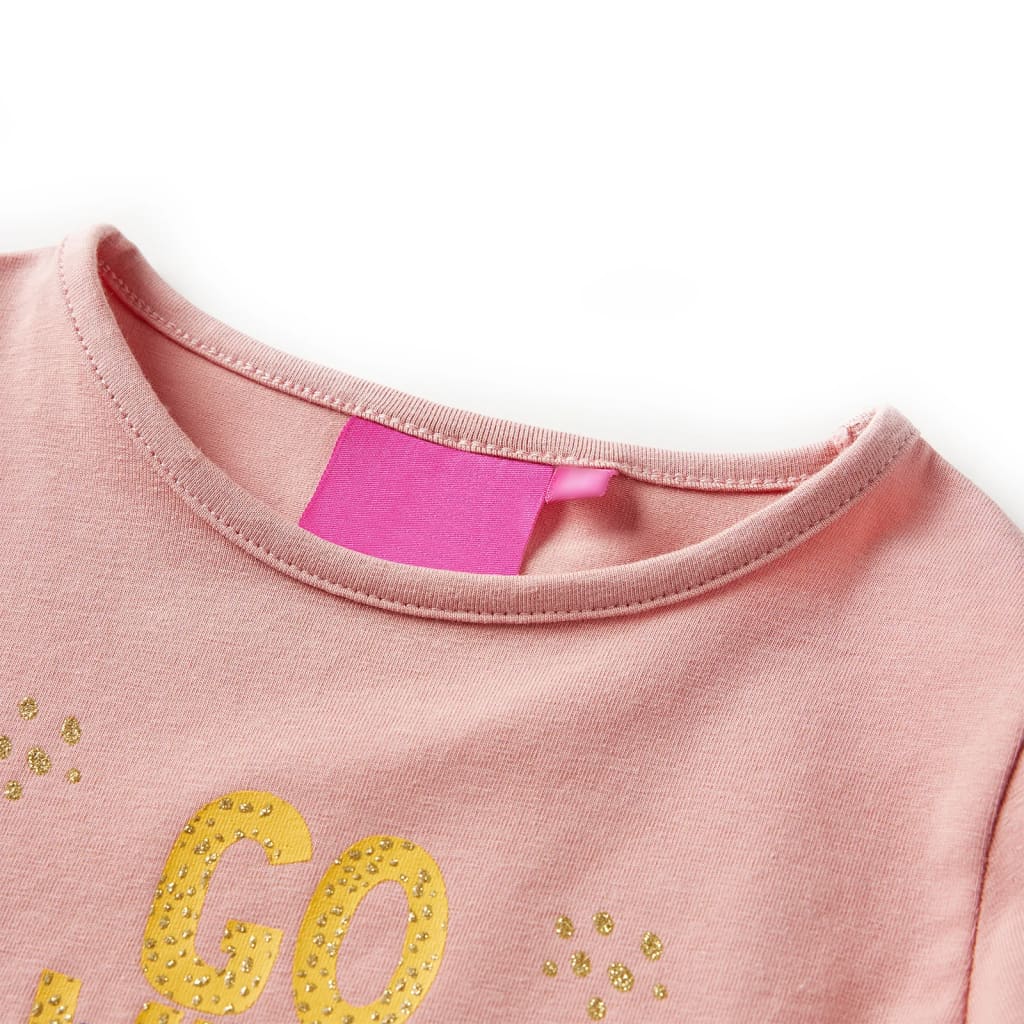 Children's long-sleeved shirt, light pink, size 104; Children's long-sleeved shirt, light pink, size 116; Children's long-sleeved shirt, light pink