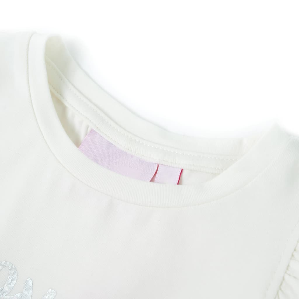 Children's T-shirt with ruffled sleeves, size 104; Children's T-shirt with ruffled sleeves, size 116