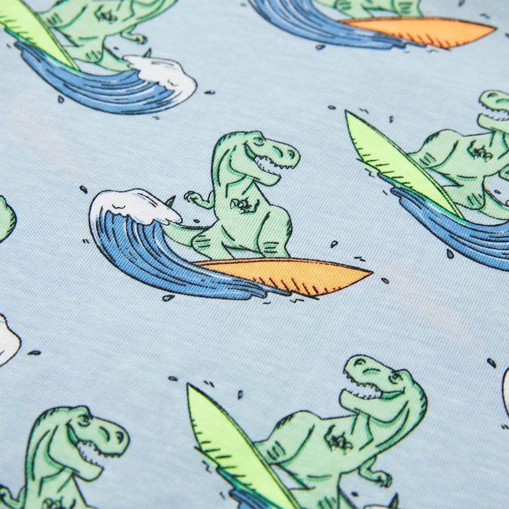 Children's short-sleeved pajamas, light blue, size 116