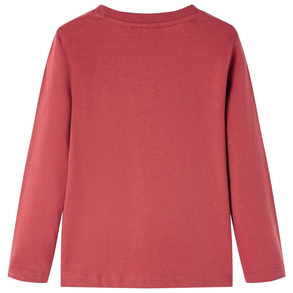 Children's long-sleeved shirt, dark red, size 116; Children's long-sleeved shirt, dark red, size 128; Children's long-sleeved shirt, cobalt blue