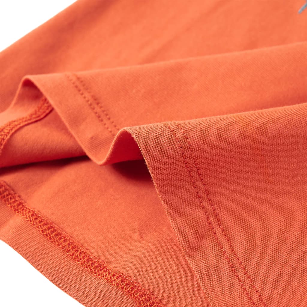 Children's long-sleeved shirt, dark orange, size 104; Children's long-sleeved shirt, dark orange, size 116; Children's long-sleeved shirt, dark orange